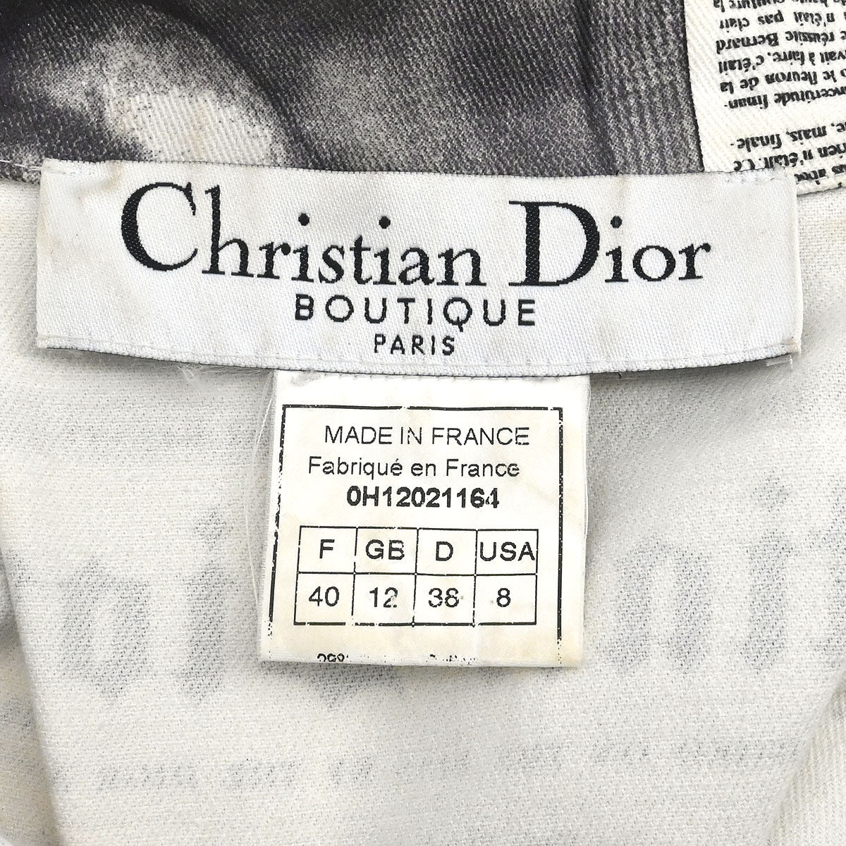 Christian Dior 2000 Single Breasted Jacket Newspaper White #40