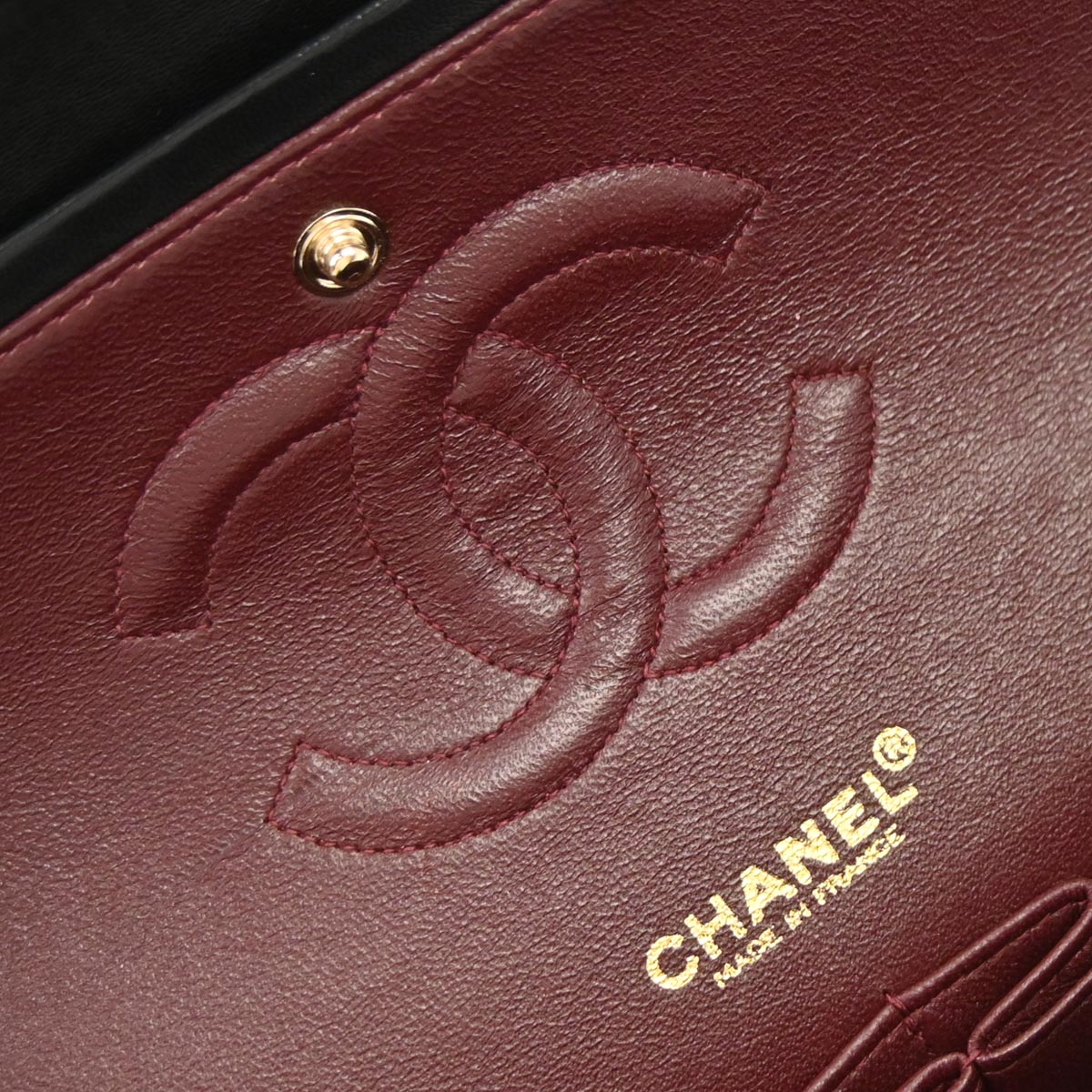 Chanel 2002-2003 Black Lambskin Medium Classic Double Flap Shoulder Bag