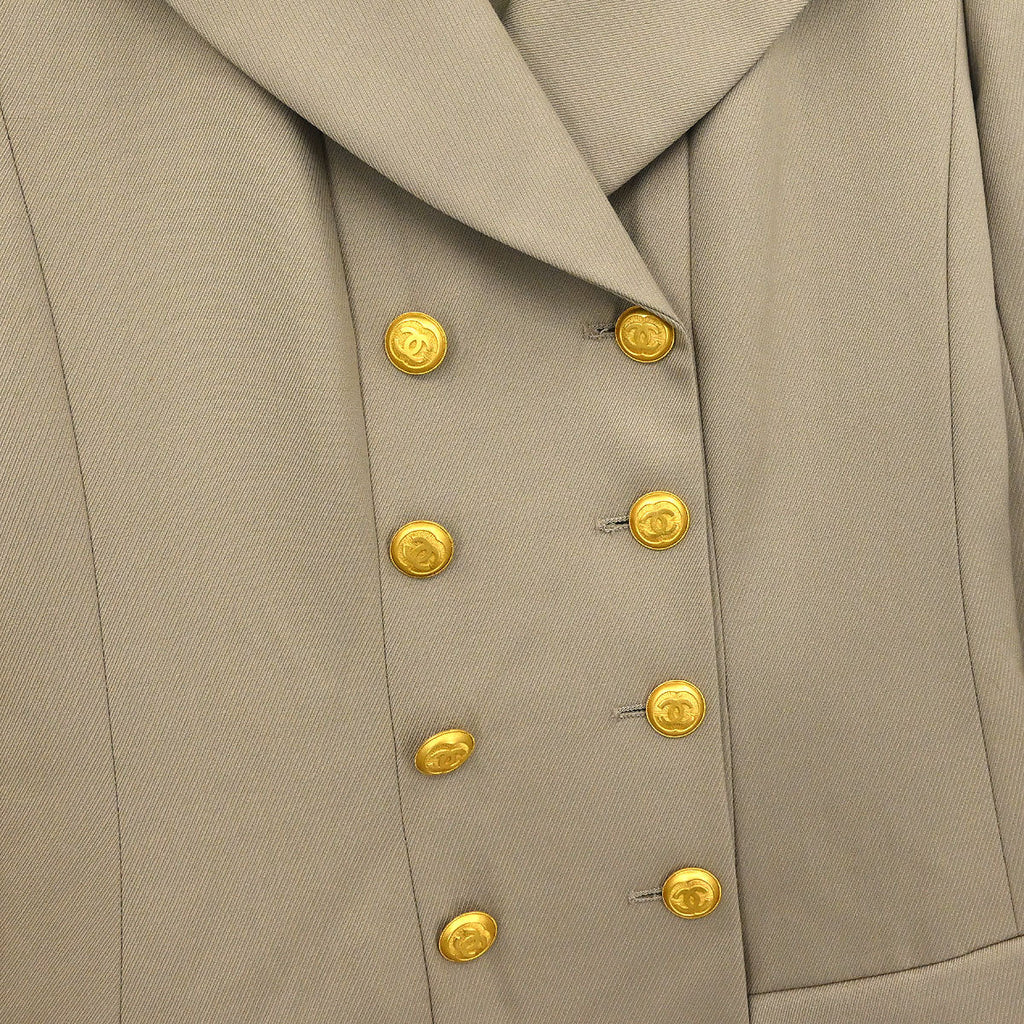 Chanel 1996 Double Breasted Jacket Beige #36
