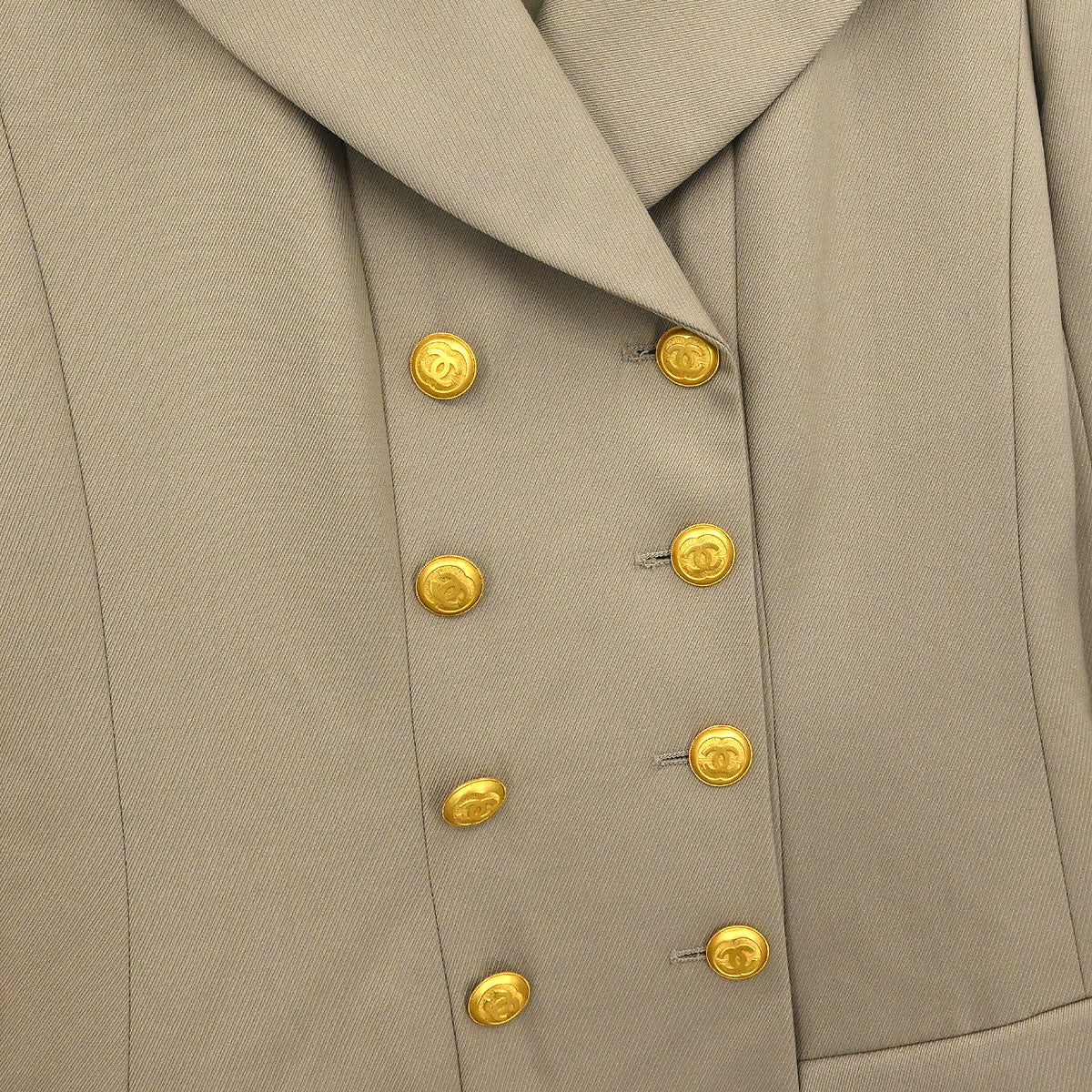 Chanel 1996 Double Breasted Jacket Beige #36