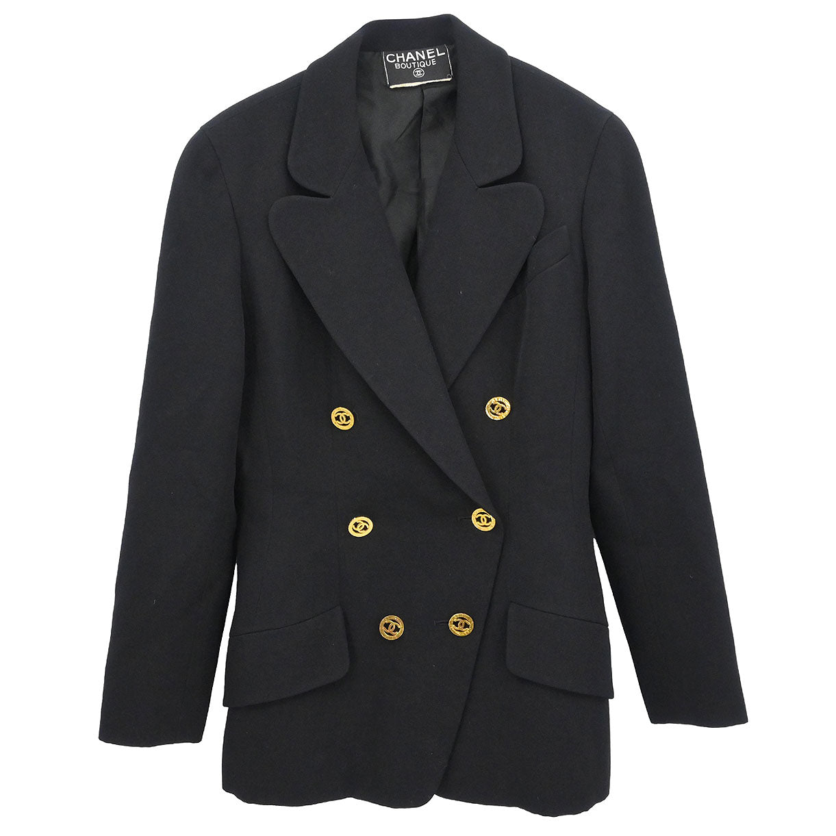 Chanel Double Breasted Jacket Black