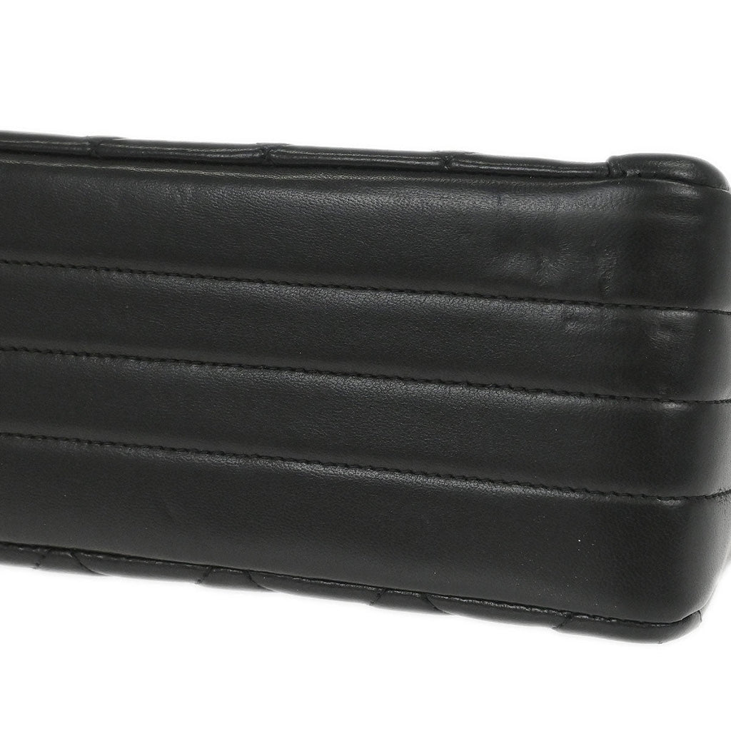 Chanel 1994-1996 Black Lambskin Paris Shoulder Bag
