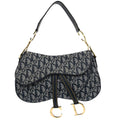Christian Dior Navy Trotter Double Saddle Handbag
