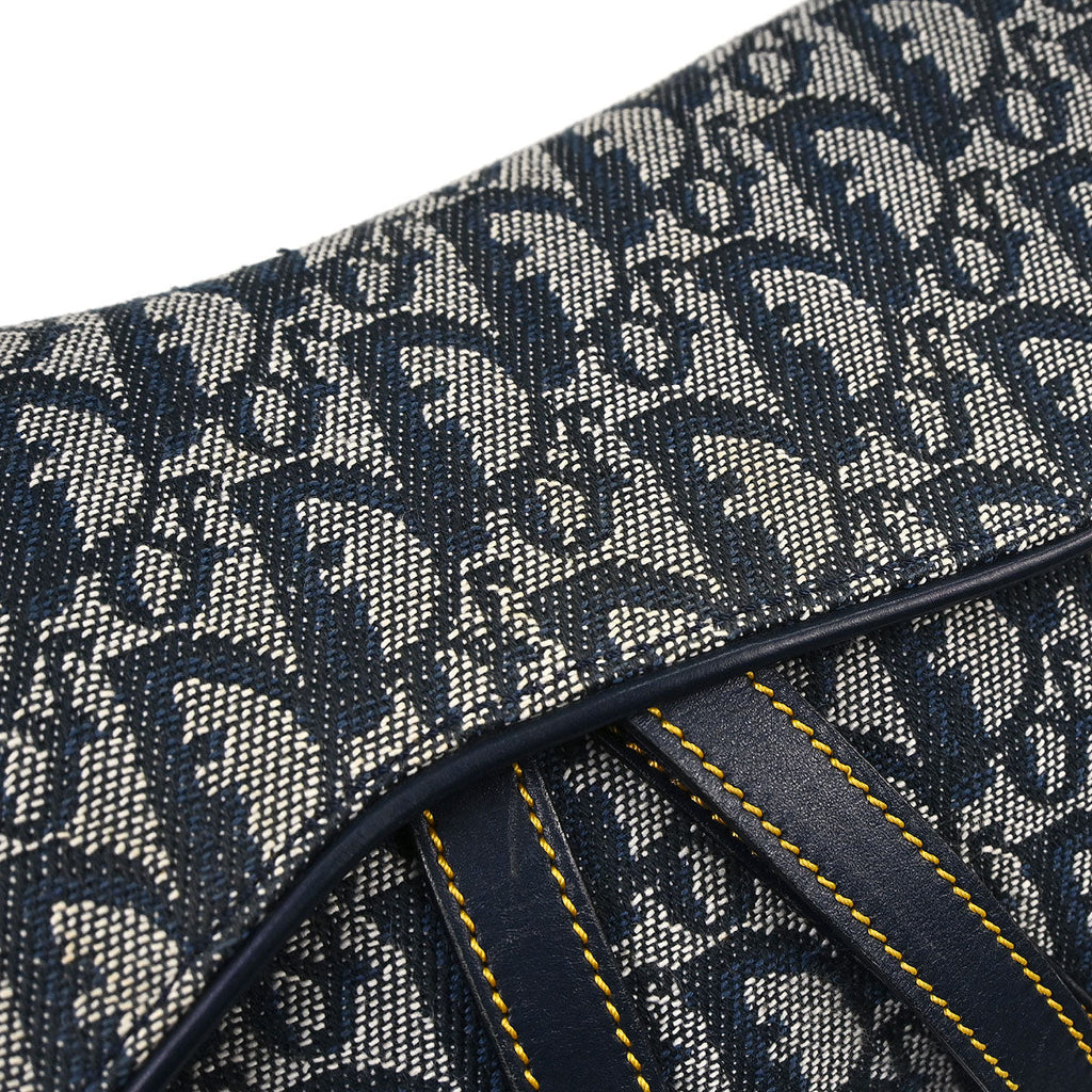Christian Dior Navy Trotter Double Saddle Handbag