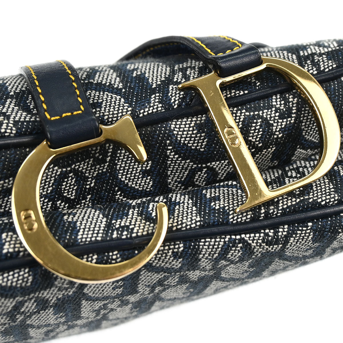 Christian Dior Navy Trotter Double Saddle Handbag