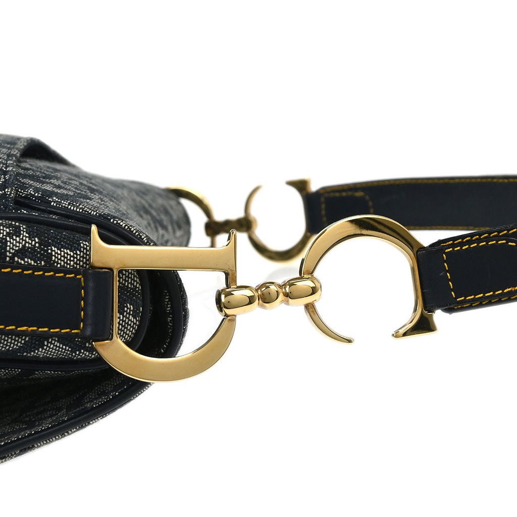 Christian Dior Navy Trotter Double Saddle Handbag
