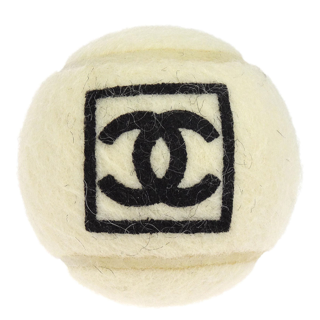 Chanel Sports Line Tennis Ball White Felt