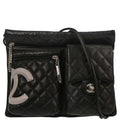 Chanel 2005-2006 Black Calfskin Cambon Ligne Shoulder Bag
