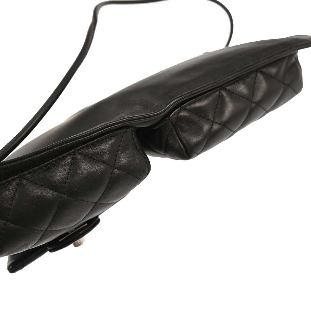 Chanel 2005-2006 Black Calfskin Cambon Ligne Shoulder Bag