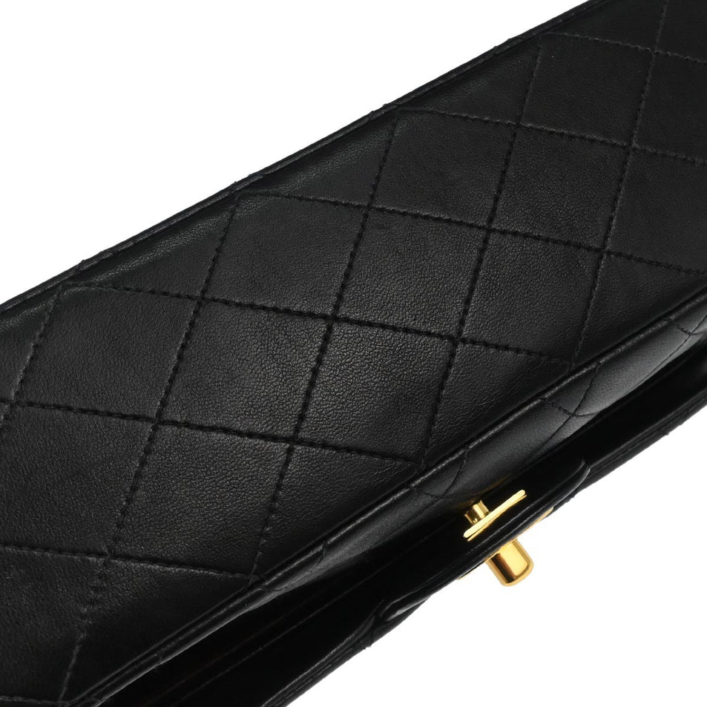 Chanel 1996-1997 Black Lambskin Medium Classic Double Flap Shoulder Bag