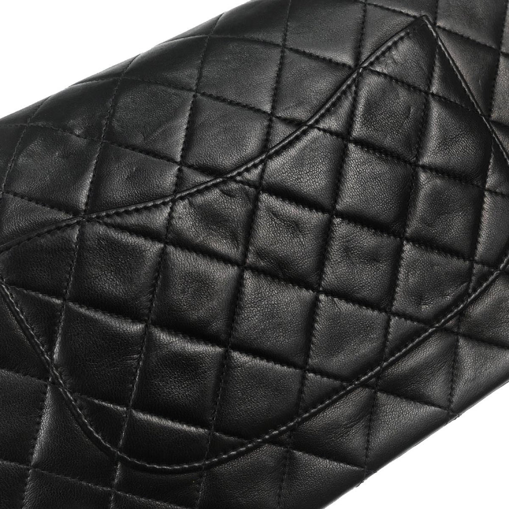 Chanel 1996-1997 Black Lambskin Medium Classic Double Flap Shoulder Bag