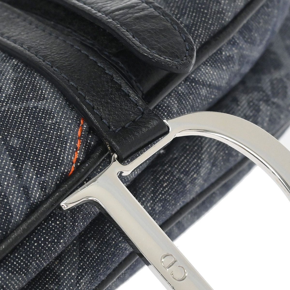 Christian Dior Navy Canvas Flight Trotter Saddle Handbag