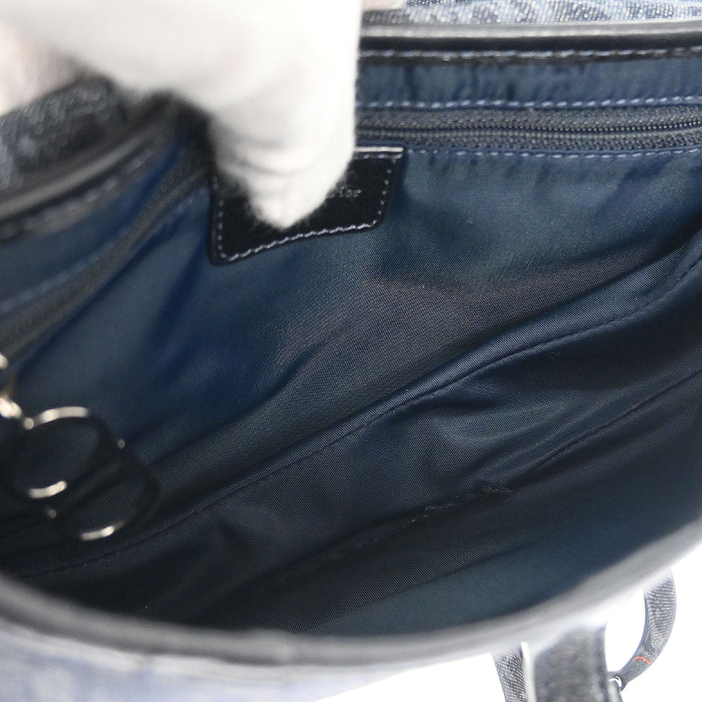 Christian Dior Navy Canvas Flight Trotter Saddle Handbag