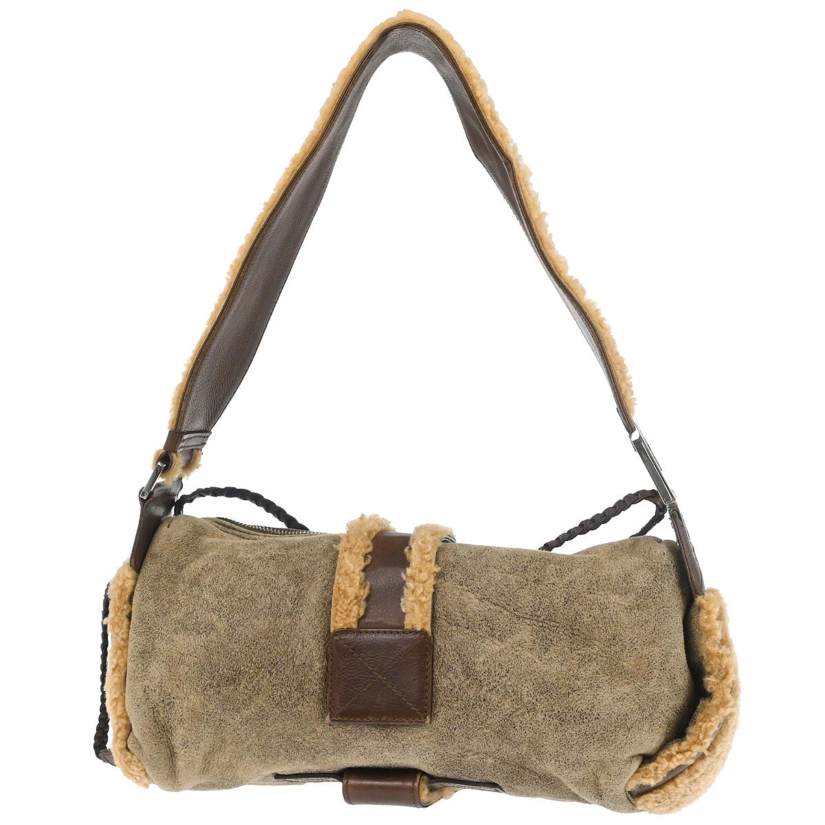 Christian Dior Beige Mouton Flight Handbag
