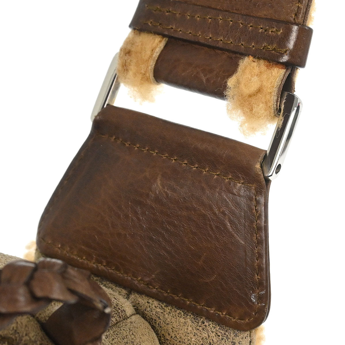 Christian Dior Beige Mouton Flight Handbag