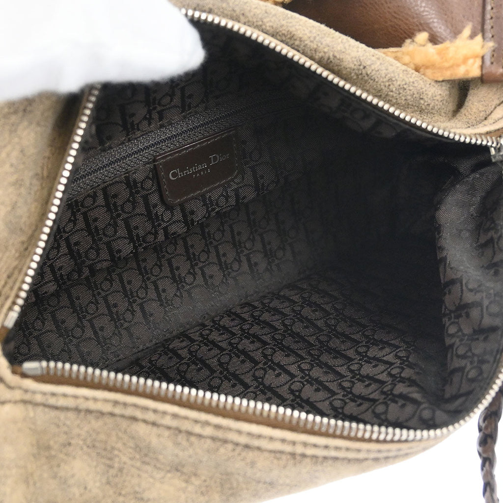 Christian Dior Beige Mouton Flight Handbag