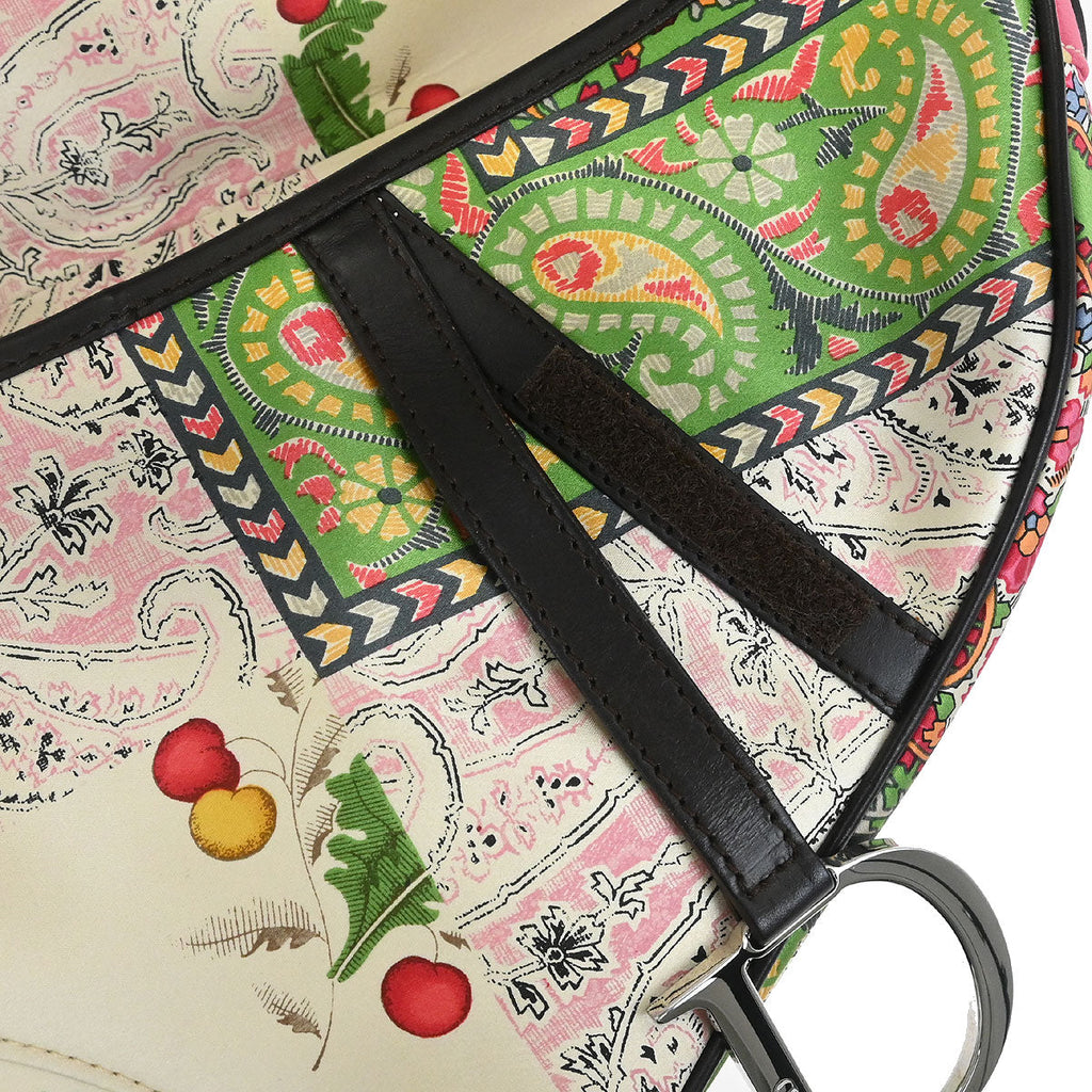 Christian Dior Satin Paisley Saddle Handbag