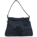 Fendi Black Wool Pony Hair Mamma Baguette Handbag