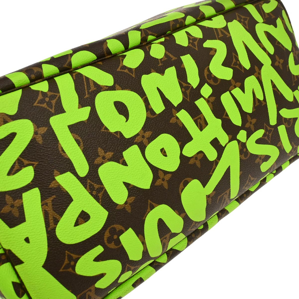 Louis Vuitton 2009 Green Monogram Graffiti Neverfull GM Tote Bag M93703