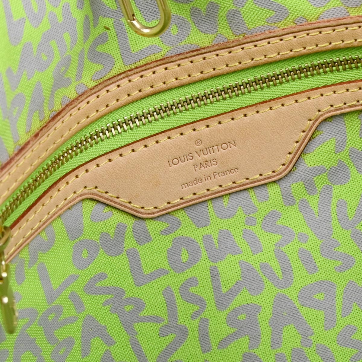 Louis Vuitton 2009 Green Monogram Graffiti Neverfull GM Tote Bag M93703