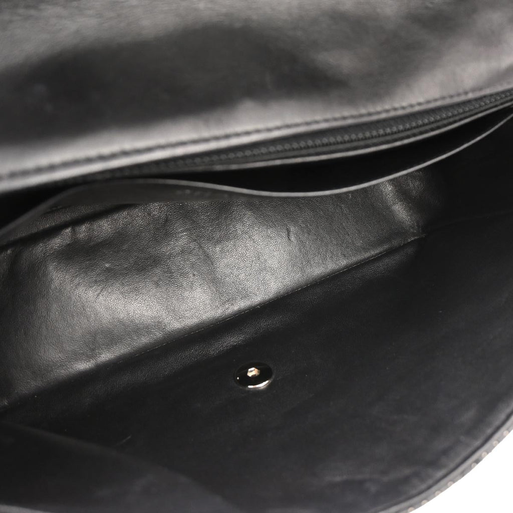 Chanel 2006-2008 Black Perforated Lambskin Jumbo Classic Flap Shoulder Bag