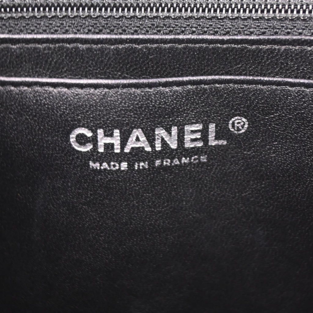 Chanel 2006-2008 Black Perforated Lambskin Jumbo Classic Flap Shoulder Bag