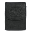Chanel Black Caviar Skin Cigarette Case Small Good