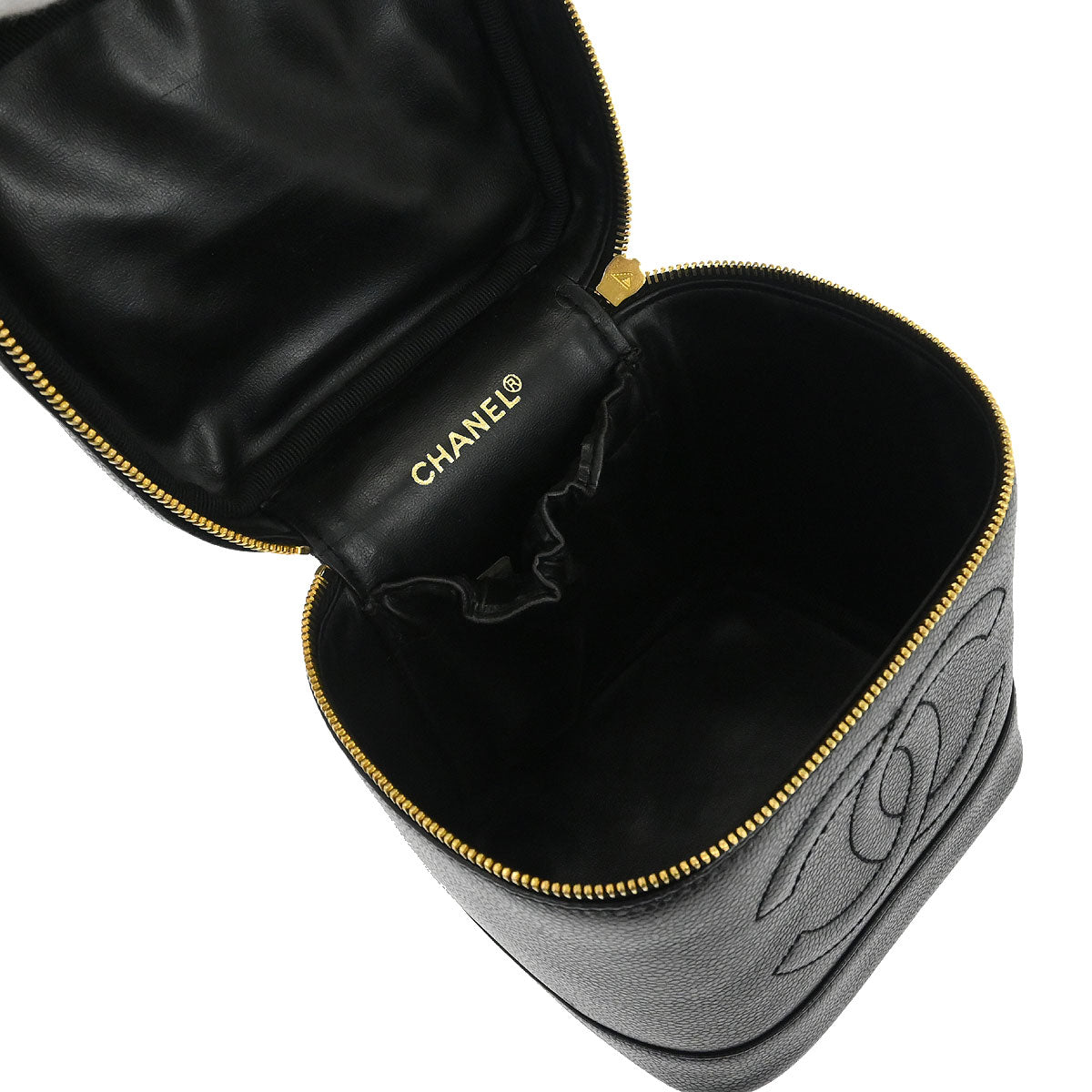 Chanel Black Caviar Skin Timeless Vanity Handbag