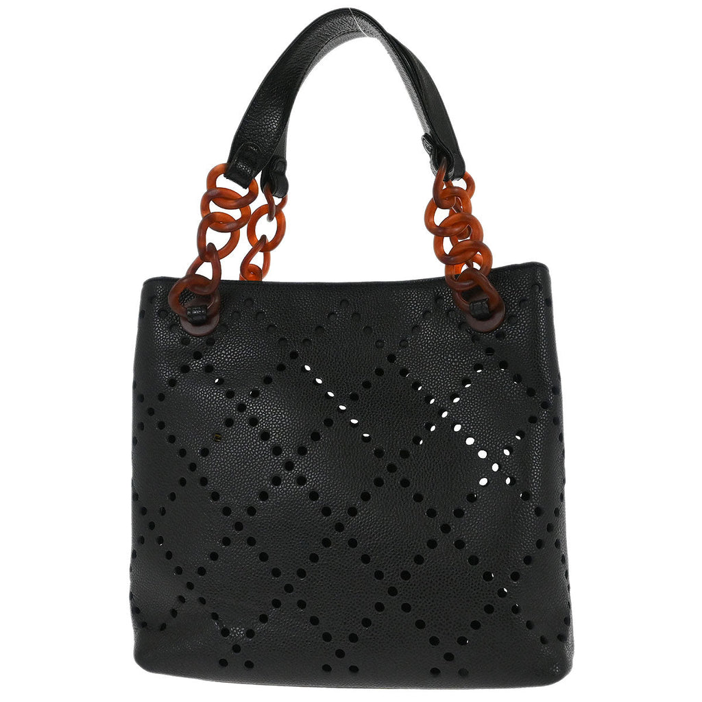 Chanel 2003-2004 Black Calfskin Tote Handbag