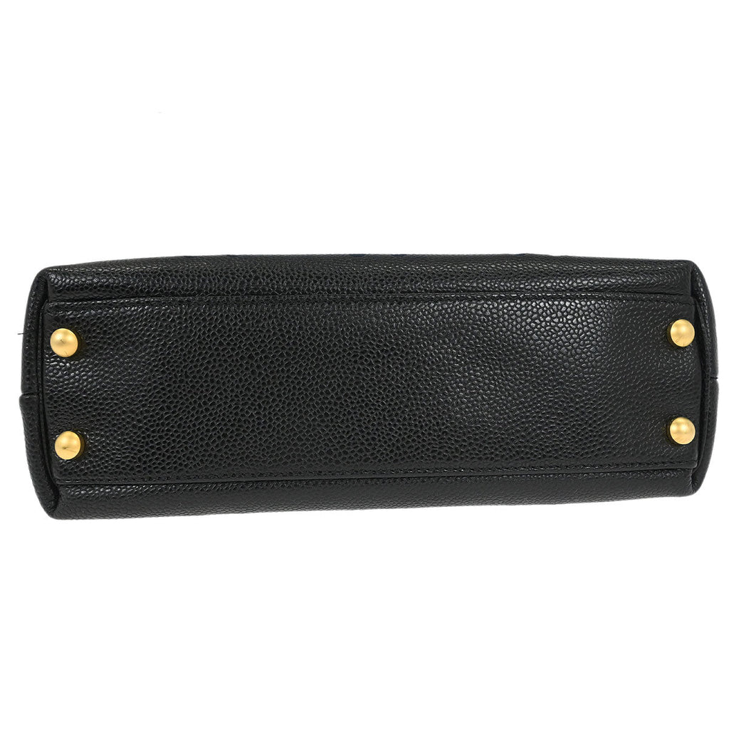 Chanel 2003-2004 Black Calfskin Tote Handbag