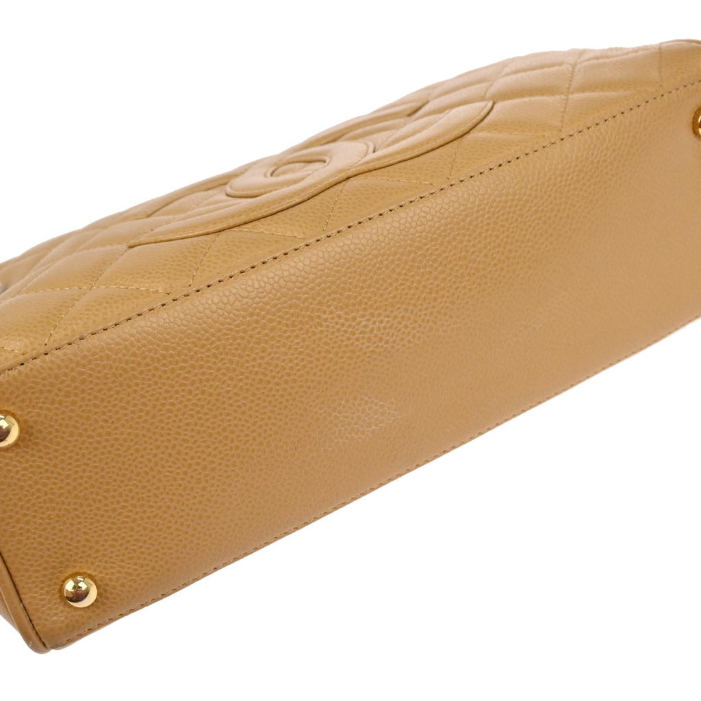 Chanel 2003-2004 Beige Caviar Bowling Bag 27