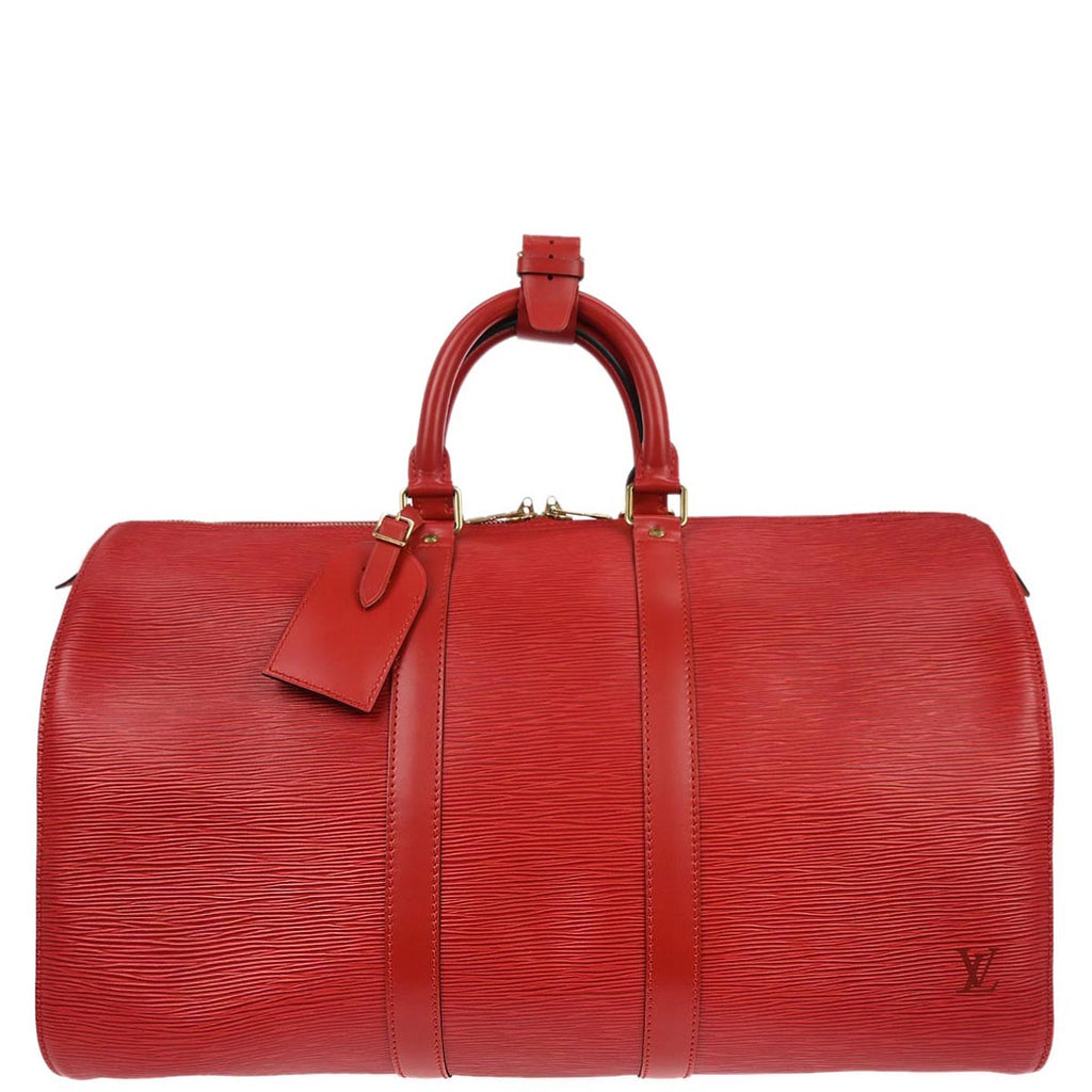 Louis Vuitton 1996 Red Epi Keepall 45 Travel Handbag M42977