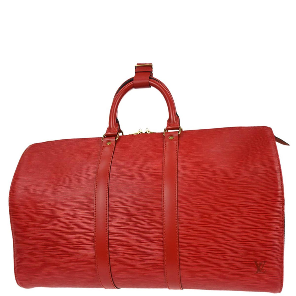 Louis Vuitton 1996 Red Epi Keepall 45 Travel Handbag M42977