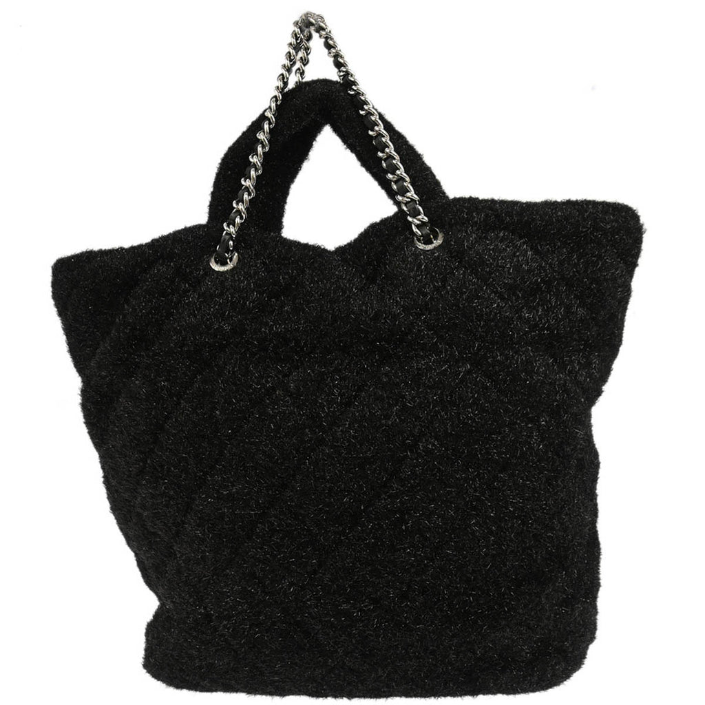 Chanel 2017-2018 Black Pluto Glitter Shopping Tote Chain Handbag