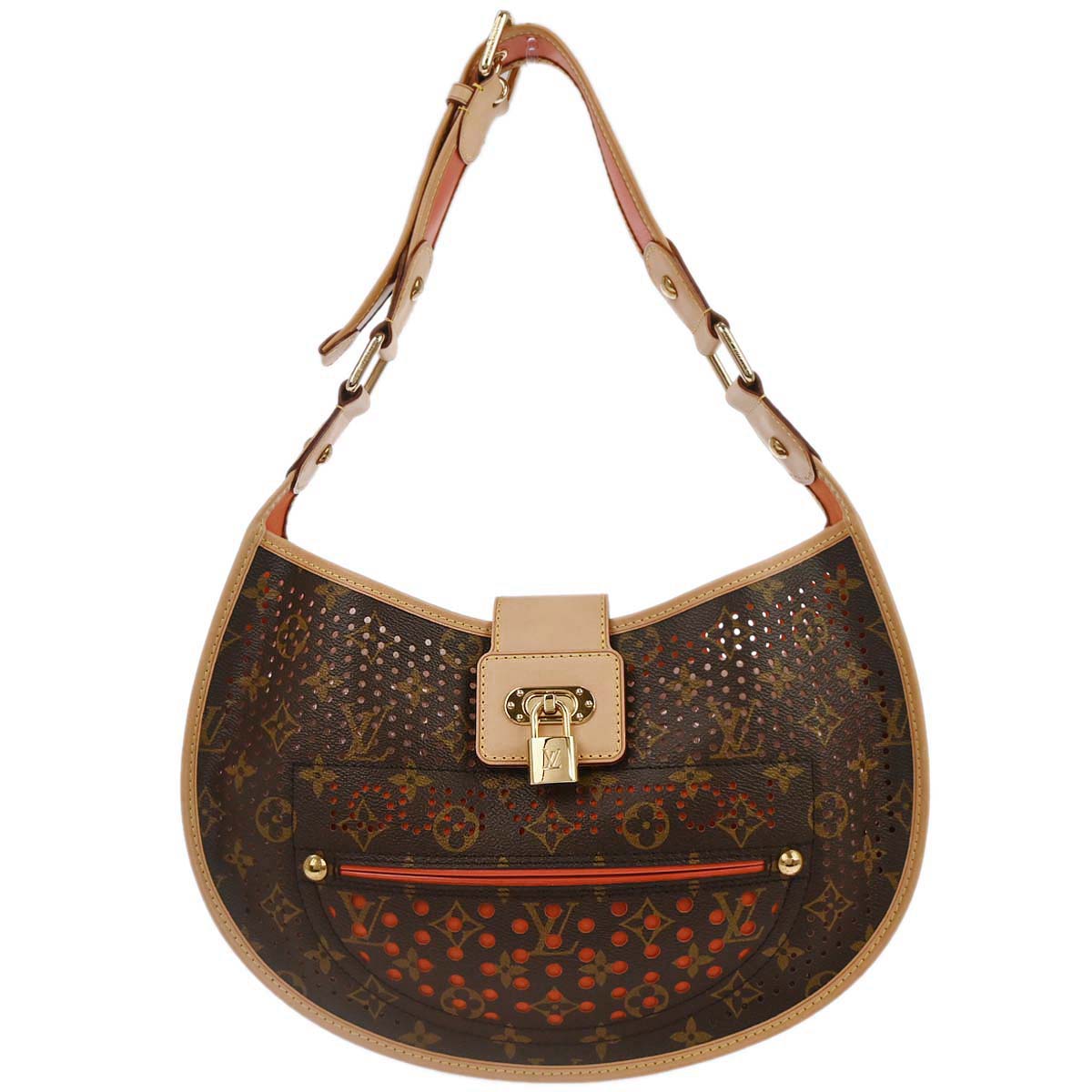 Louis Vuitton 2005 Monogram Perfo Demi-lune Shoulder Bag M95178