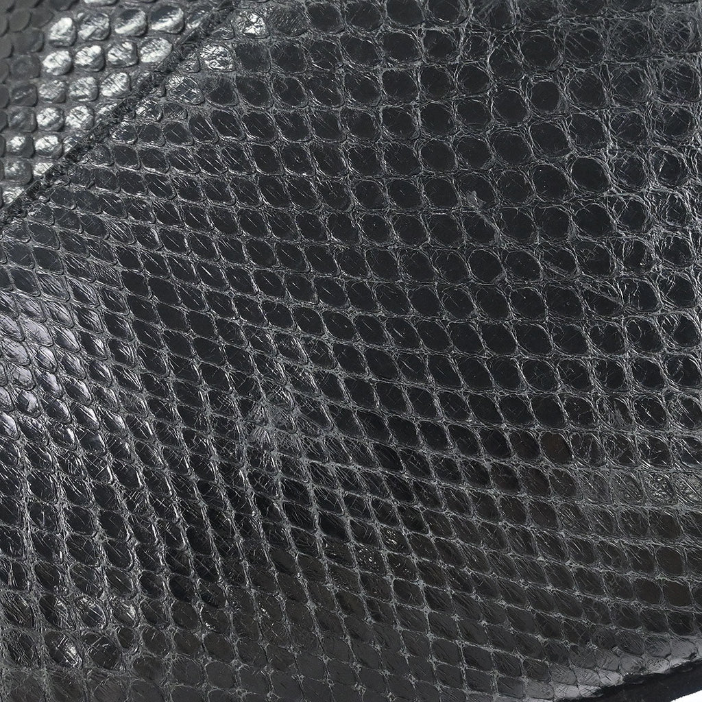 Christian Dior * Black Python Saddle Handbag