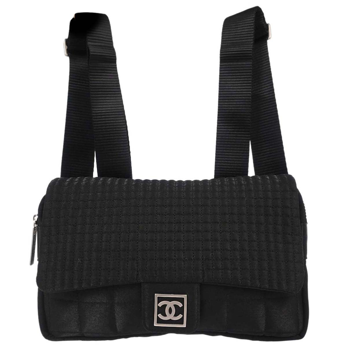 Chanel 2005-2006 Black Nylon Sport Line Choco Bar Backpack