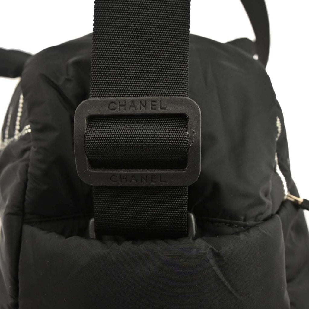 Chanel 2005-2006 Black Nylon Sport Line 2way Shoulder Gym Bag