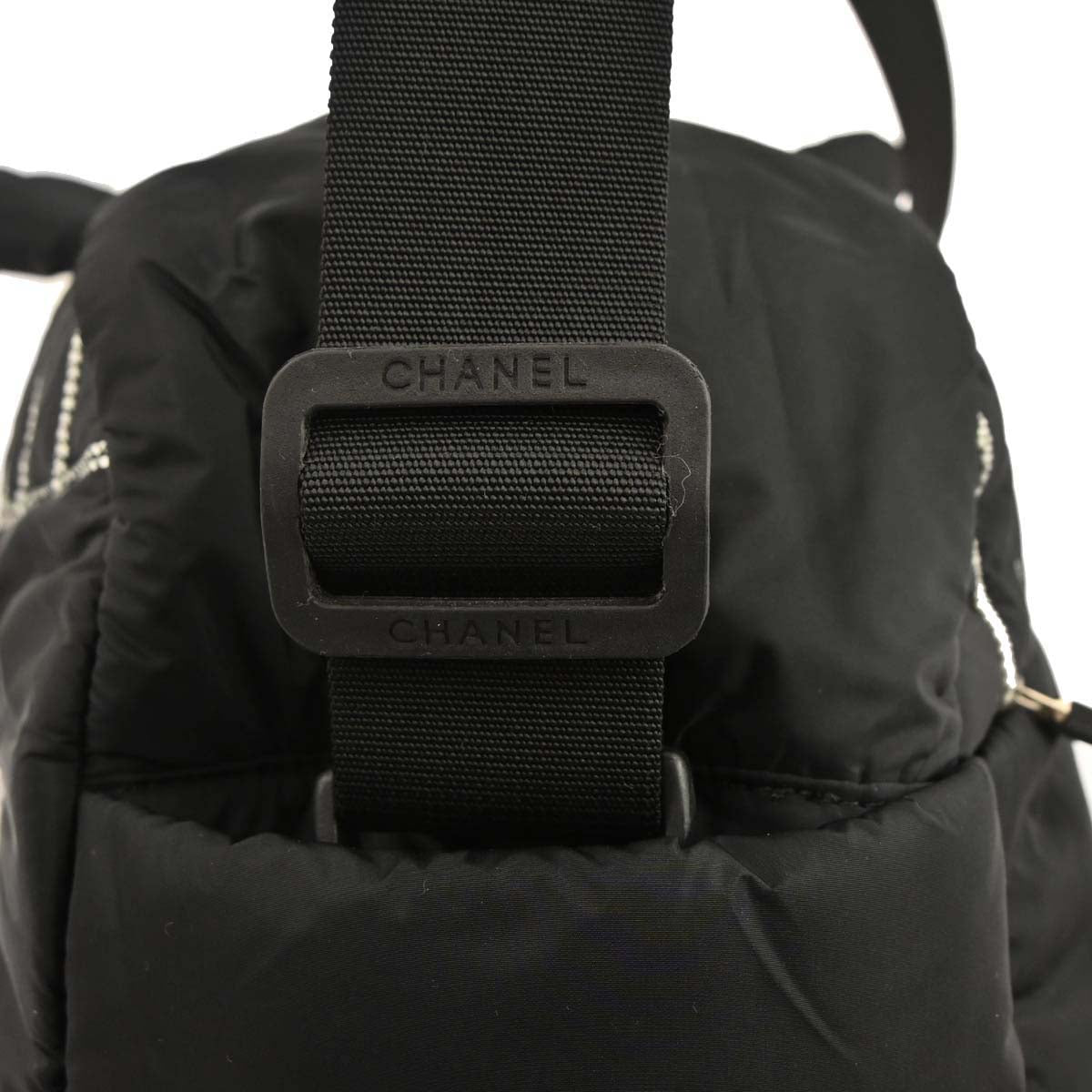 Chanel 2005-2006 Black Nylon Sport Line 2way Shoulder Gym Bag