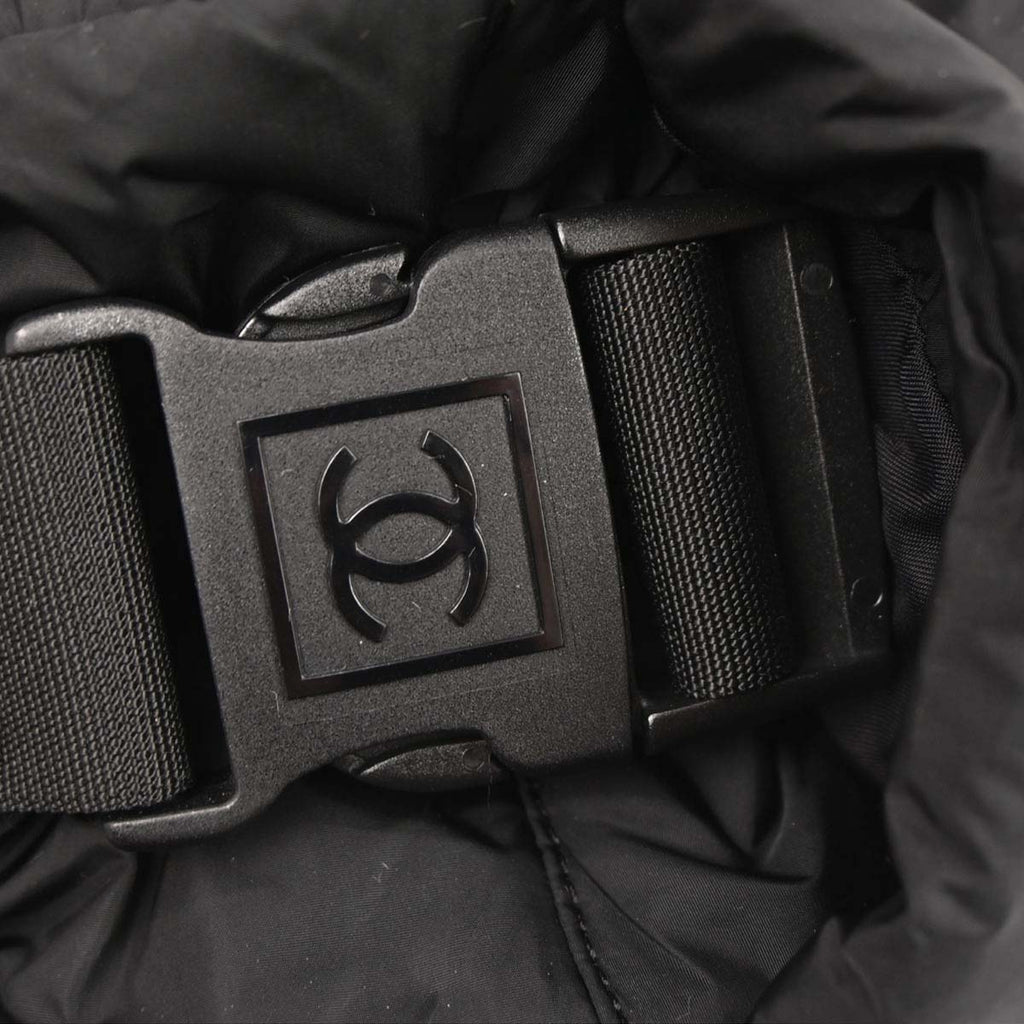 Chanel 2005-2006 Black Nylon Sport Line 2way Shoulder Gym Bag