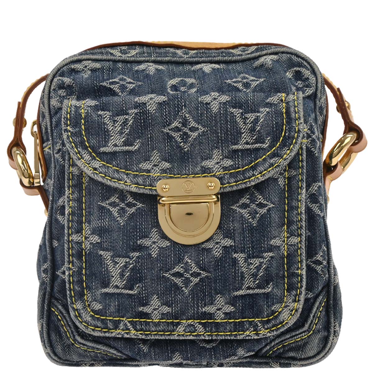 Louis Vuitton 2007 Blue Monogram Denim Camera Bag M95348