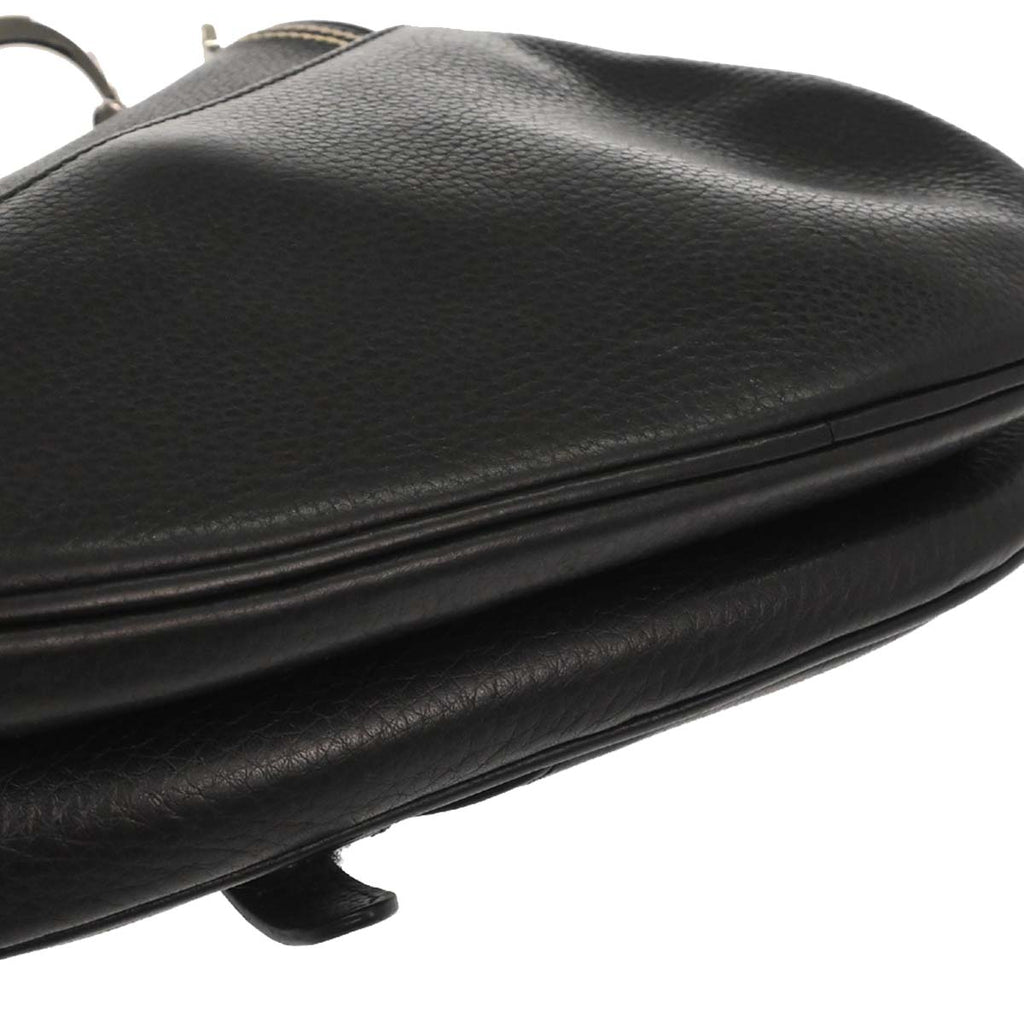 Christian Dior Black Leather Saddle Handbag