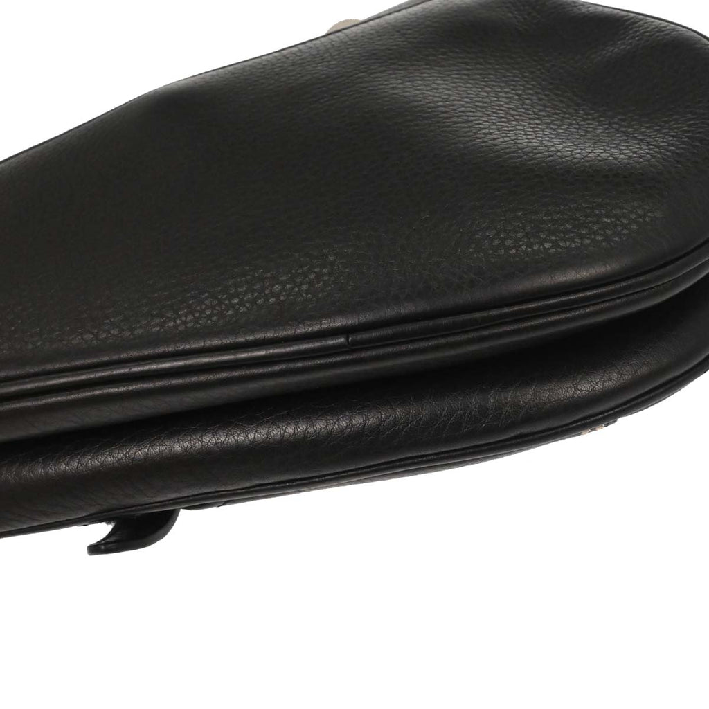 Christian Dior Black Leather Saddle Handbag