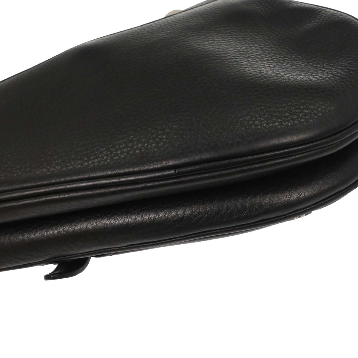 Christian Dior Black Leather Saddle Handbag