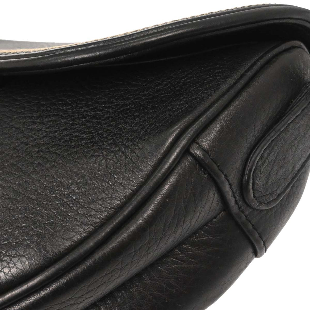 Christian Dior Black Leather Saddle Handbag