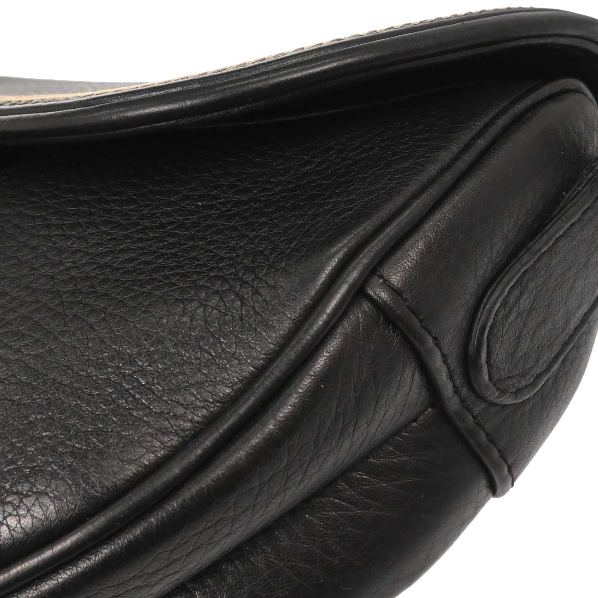 Christian Dior Black Leather Saddle Handbag