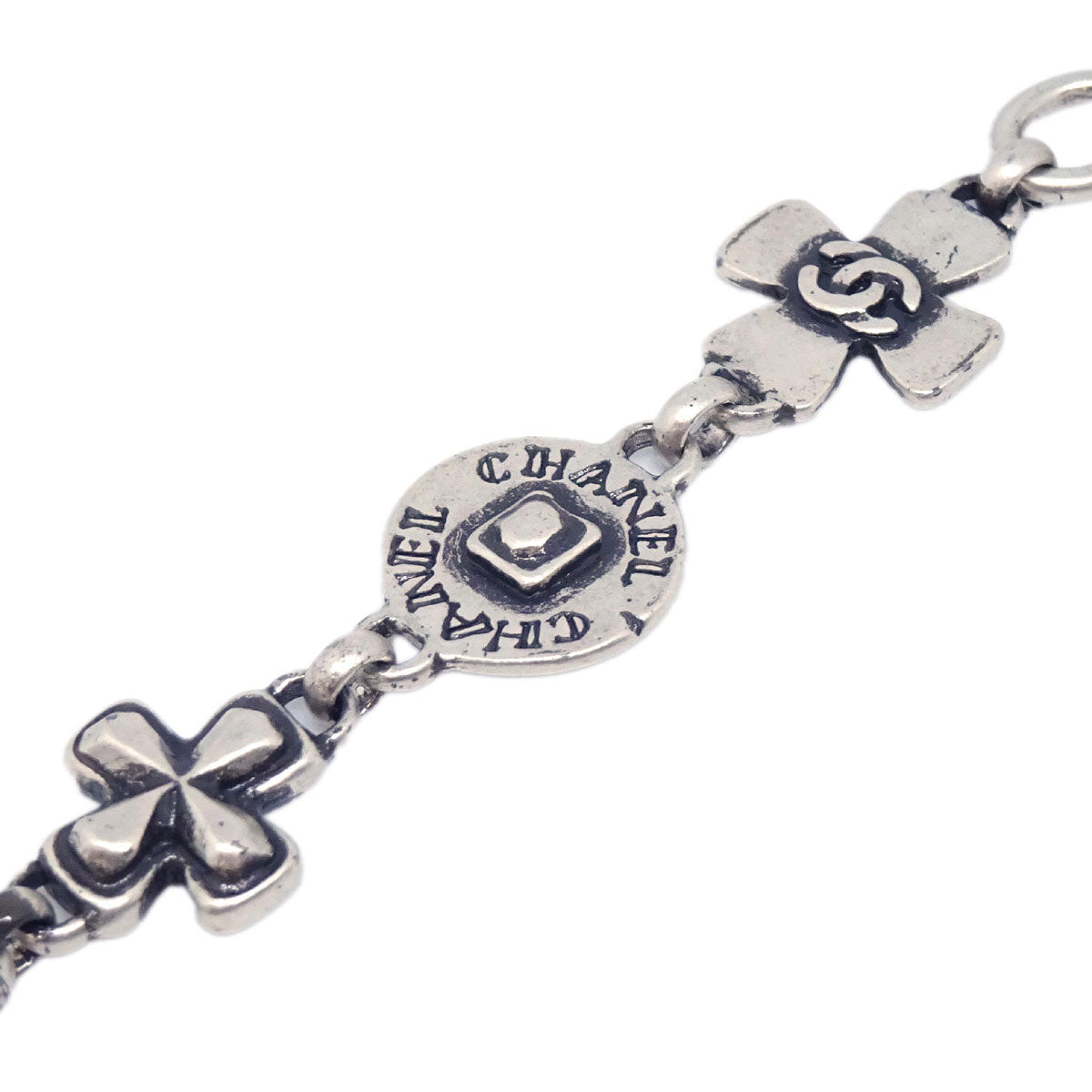 Chanel CC Chain Necklace Pendant Silver 99A