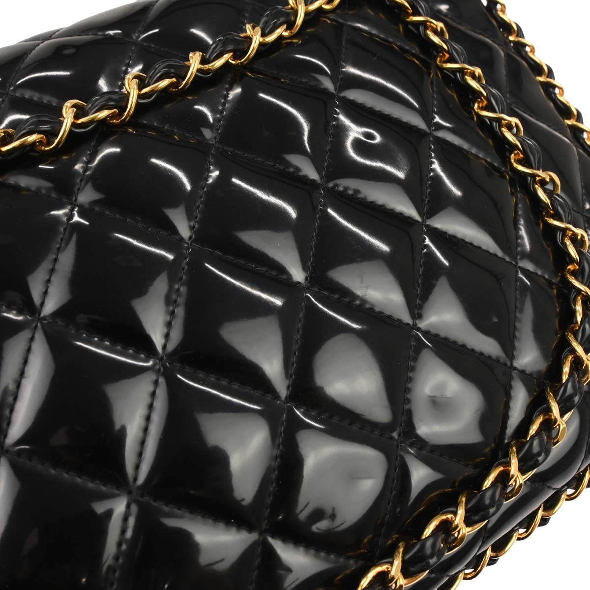 Chanel 1994-1996 Black Patent Leather Maxi Classic Flap Shoulder Bag