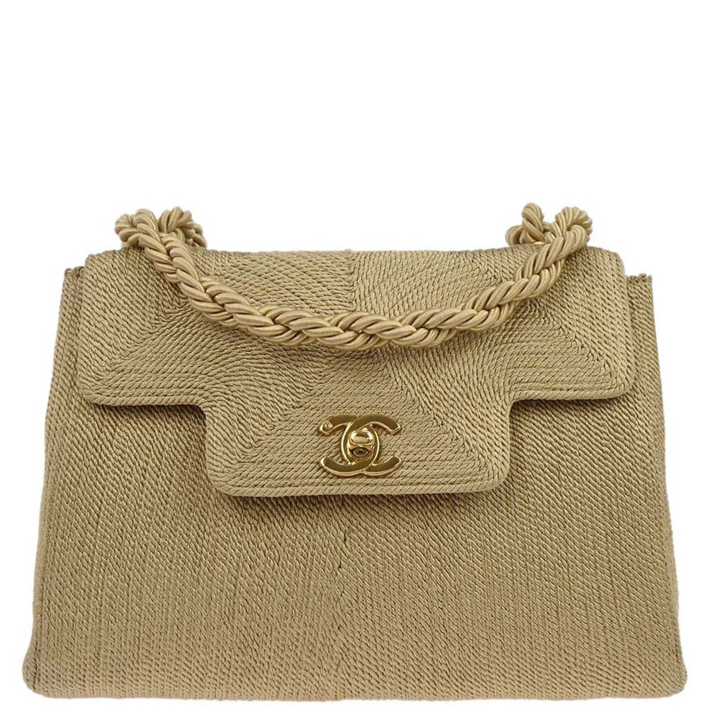 Chanel Beige Silk Rope Shoulder Bag