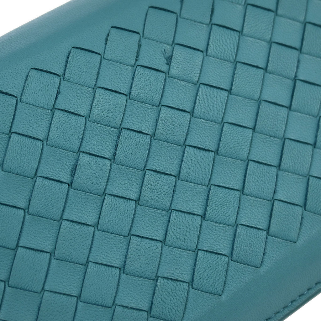 Bottega Veneta Blue Lambskin Intrecciato WOC Shoulder Bag